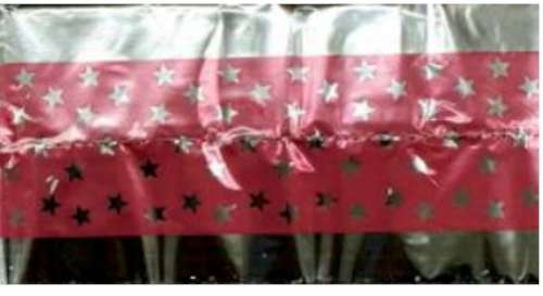 Star Pattern Cake Frill - Pink and Silver - Click Image to Close